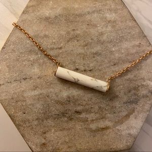 Fossil Jewelry - Fossil Marble Howlite Necklace Rose Gold Fossil Jewelry - Fossil Marble Howlite Necklace Rose Gold